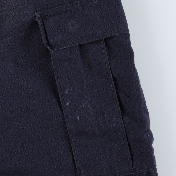 Genuine US military surplus ripstop military cargo pants, medium-long, men's size W34 equivalent. Nylon navy blue type Vintage Second Hand