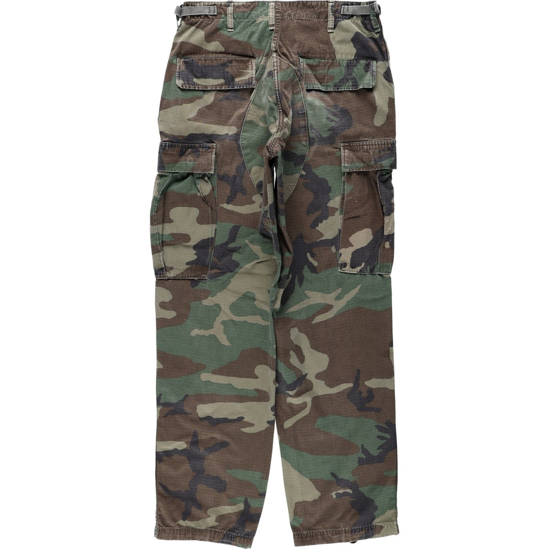 1990'S US Military Issue Woodland Camo Ripstop Military Cargo Pants Combat Pants Made in USA Small-Regular cotton Khaki type Vintage Second Hand