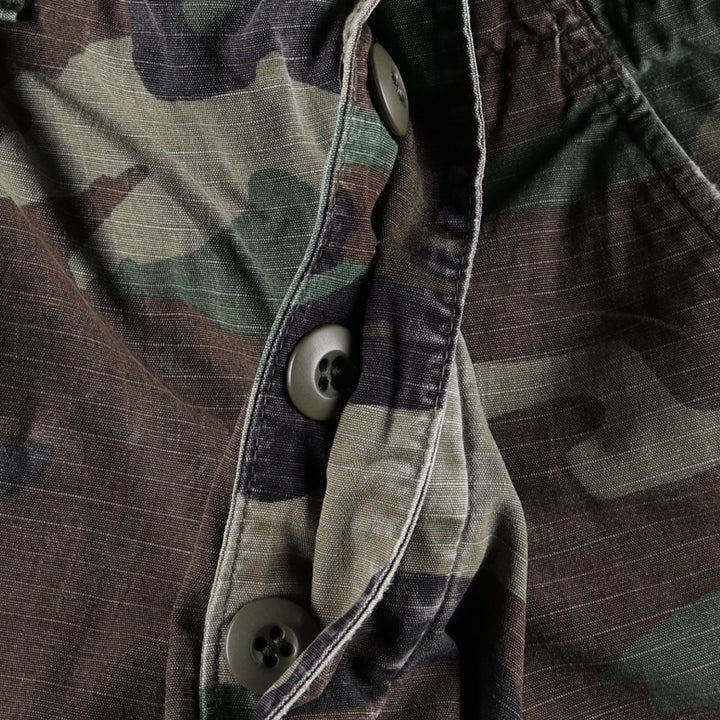 1990'S US Military Issue Woodland Camo Ripstop Military Cargo Pants Combat Pants Made in USA Small-Regular cotton Khaki type Vintage Second Hand
