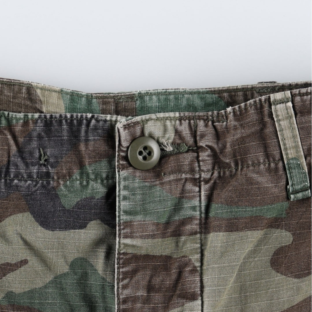 1990'S US Military Issue Woodland Camo Ripstop Military Cargo Pants Combat Pants Made in USA Small-Regular cotton Khaki type Vintage Second Hand