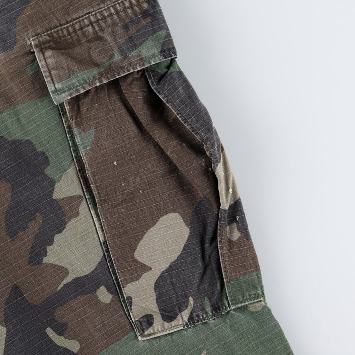 1990'S US Military Issue Woodland Camo Ripstop Military Cargo Pants Combat Pants Made in USA Small-Regular cotton Khaki type Vintage Second Hand