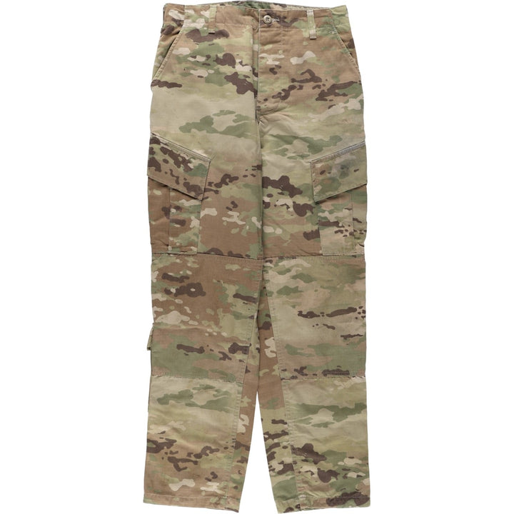 Genuine US military surplus Multicam camouflage pattern ripstop military cargo pants/combat pants, made in the USA, men's size W31 equivalent. Nylon Khaki type Vintage Second Hand