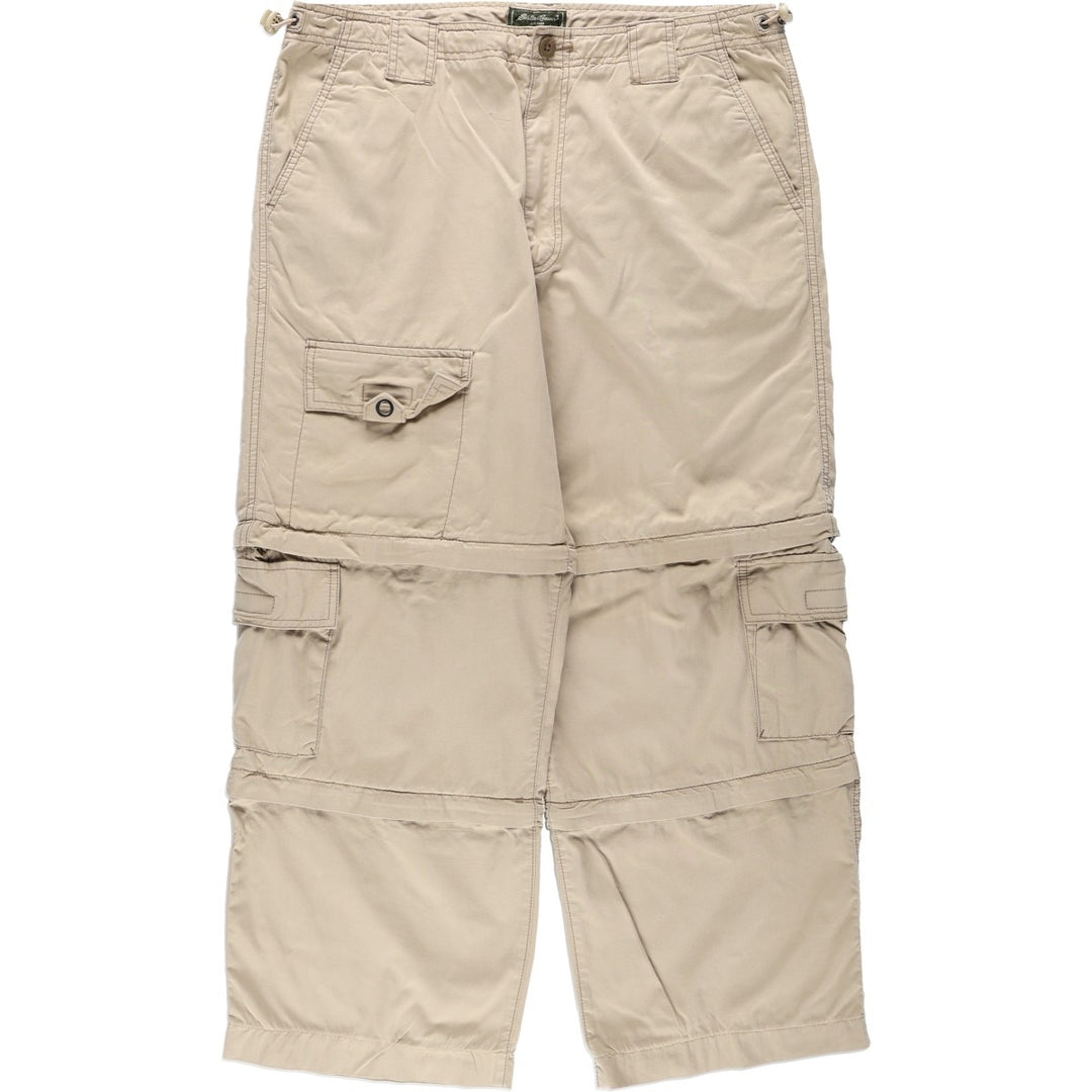 Civilian Eddie Bauer 3-Way Military Cargo Pants, Men's W35 (approx.) cotton Khaki type beige Vintage Second Hand