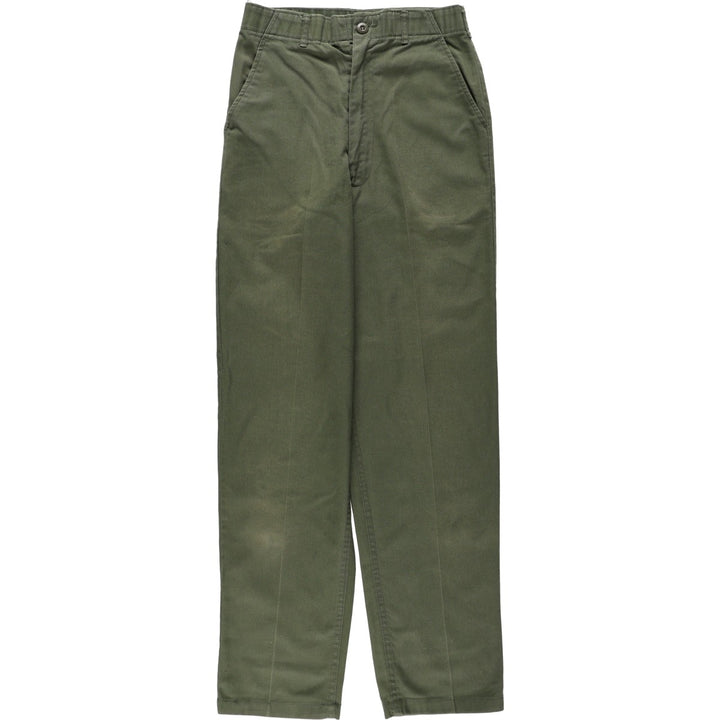 1980'S US Military Issue Utility Pants, Made in USA, Size 30x33 (Men's W29 equivalent), Vintage polyester Khaki type Vintage Second Hand