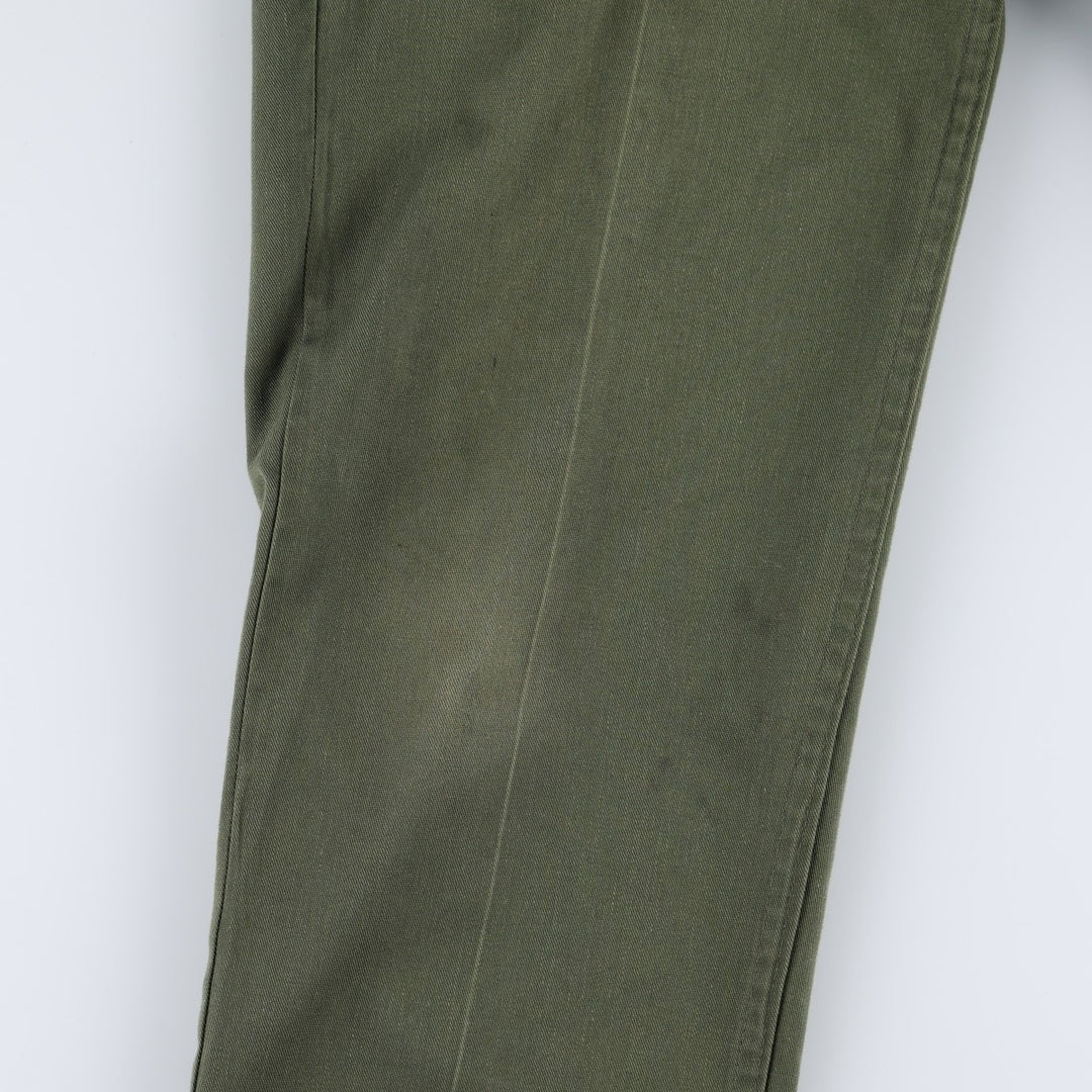 1980'S US Military Issue Utility Pants, Made in USA, Size 30x33 (Men's W29 equivalent), Vintage polyester Khaki type Vintage Second Hand