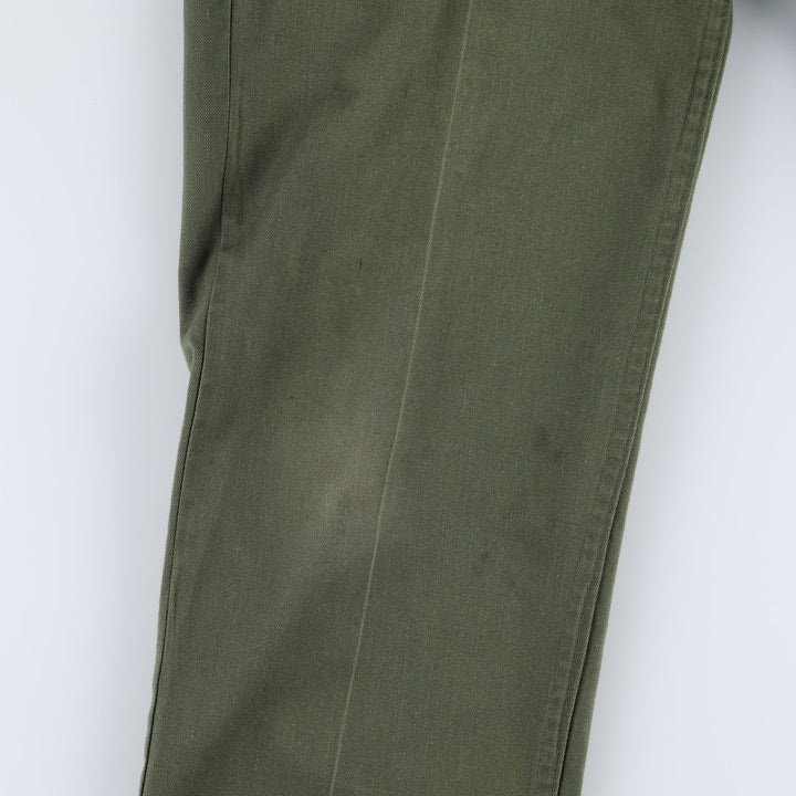 1980'S US Military Issue Utility Pants, Made in USA, Size 30x33 (Men's W29 equivalent), Vintage polyester Khaki type Vintage Second Hand