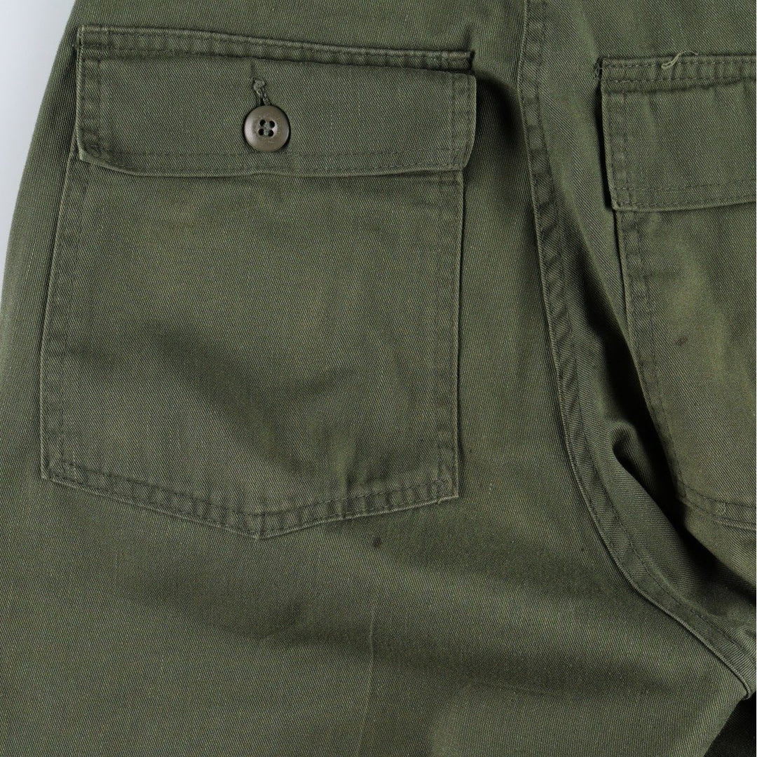 1980'S US Military Issue Utility Pants, Made in USA, Size 30x33 (Men's W29 equivalent), Vintage polyester Khaki type Vintage Second Hand