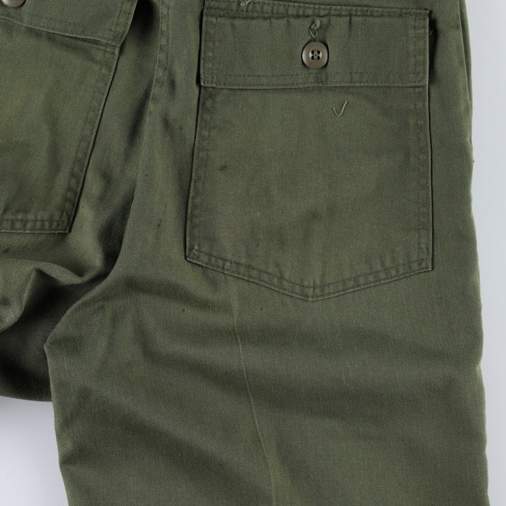 1980'S US Military Issue Utility Pants, Made in USA, Size 30x33 (Men's W29 equivalent), Vintage polyester Khaki type Vintage Second Hand