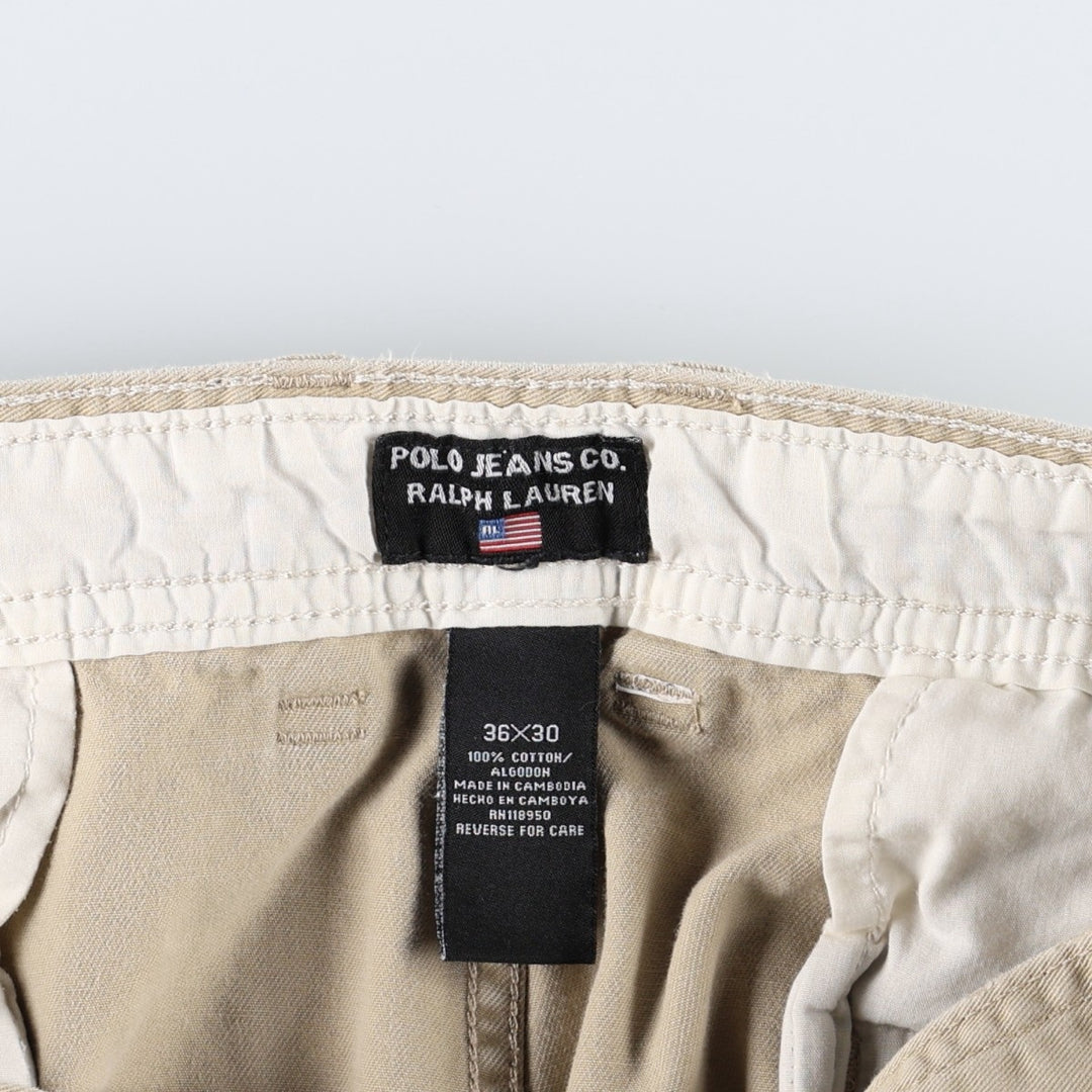 2000'S civilian-made Ralph Lauren POLO JEANS COMPANY military cargo pants, men's size W36 (approx.) cotton Beige type Vintage Second Hand