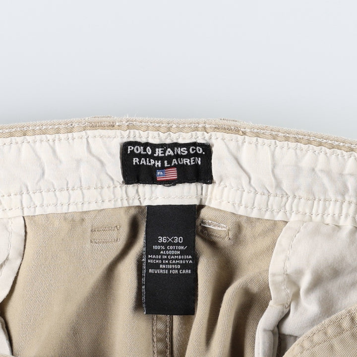 2000'S civilian-made Ralph Lauren POLO JEANS COMPANY military cargo pants, men's size W36 (approx.) cotton Beige type Vintage Second Hand