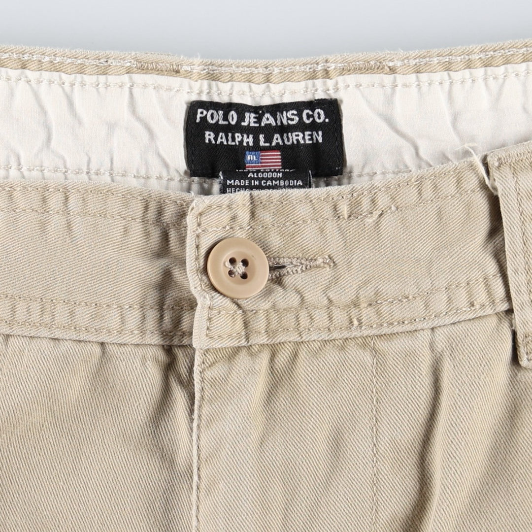 2000'S civilian-made Ralph Lauren POLO JEANS COMPANY military cargo pants, men's size W36 (approx.) cotton Beige type Vintage Second Hand
