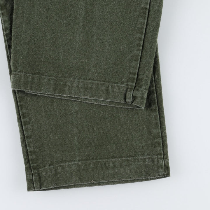 1980'S Swedish Army One-Pleat Military Utility Pants C48 Men's W31 (approx.) Vintage cotton Khaki type Vintage Second Hand