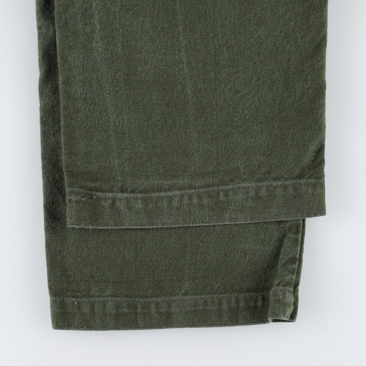 1980'S Swedish Army One-Pleat Military Utility Pants C48 Men's W31 (approx.) Vintage cotton Khaki type Vintage Second Hand