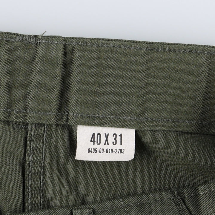 1980'S US Military Issue Baker Pants, Made in USA, Size 40x31 (Men's W39 equivalent), Vintage polyester Khaki type Vintage Second Hand