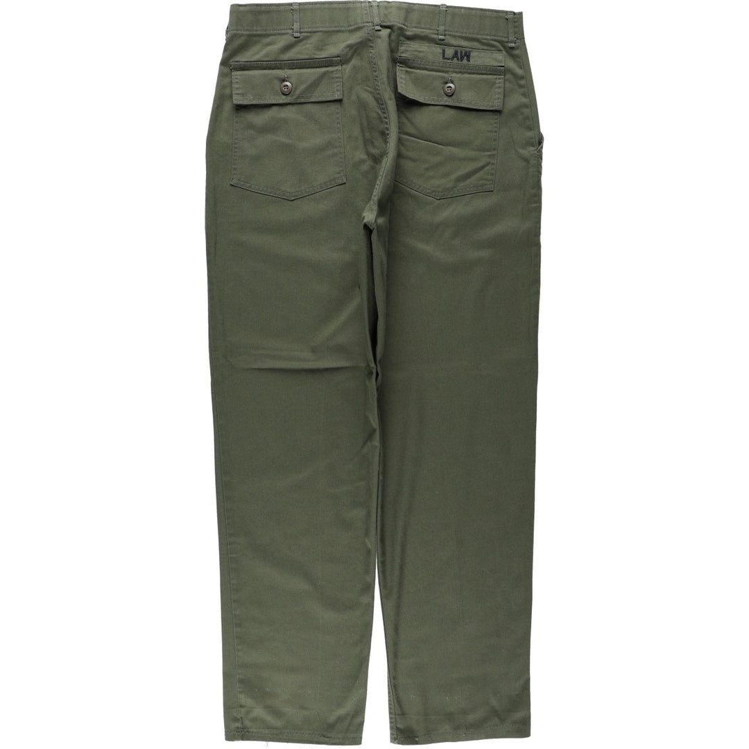 1970'S US Military Issue Baker Pants, Made in USA, Size 38x33 (Men's W36 equivalent), Vintage polyester Khaki type Vintage Second Hand