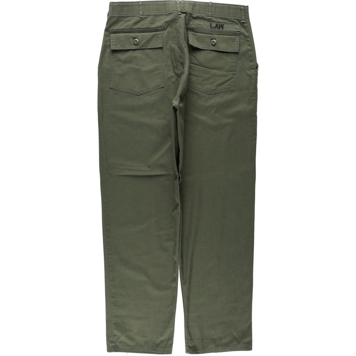 1970'S US Military Issue Baker Pants, Made in USA, Size 38x33 (Men's W36 equivalent), Vintage polyester Khaki type Vintage Second Hand
