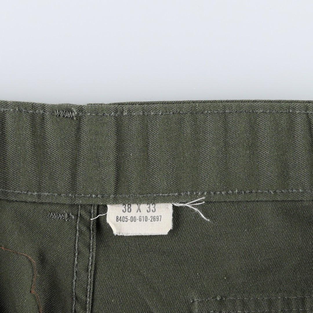1970'S US Military Issue Baker Pants, Made in USA, Size 38x33 (Men's W36 equivalent), Vintage polyester Khaki type Vintage Second Hand