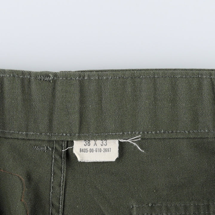 1970'S US Military Issue Baker Pants, Made in USA, Size 38x33 (Men's W36 equivalent), Vintage polyester Khaki type Vintage Second Hand