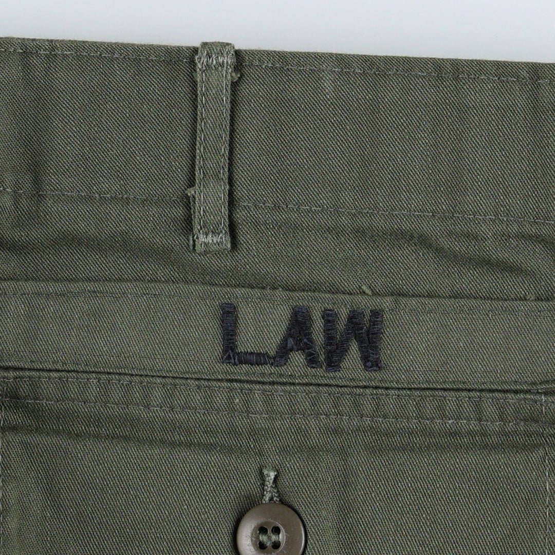 1970'S US Military Issue Baker Pants, Made in USA, Size 38x33 (Men's W36 equivalent), Vintage polyester Khaki type Vintage Second Hand