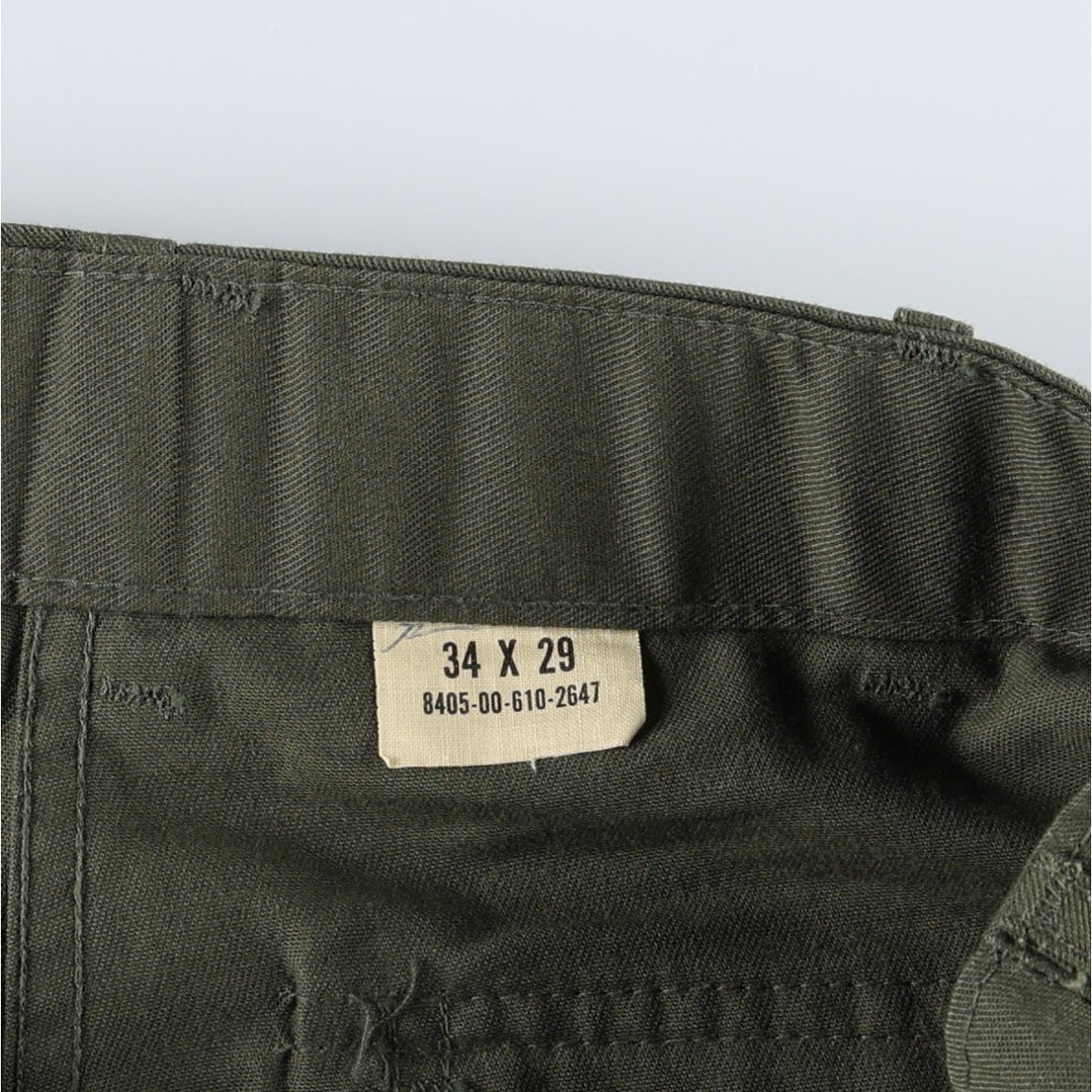 1970'S US Military Issue Baker Pants, Made in USA, Size 34x29 (Men's W32 equivalent), Vintage polyester Khaki type Vintage Second Hand