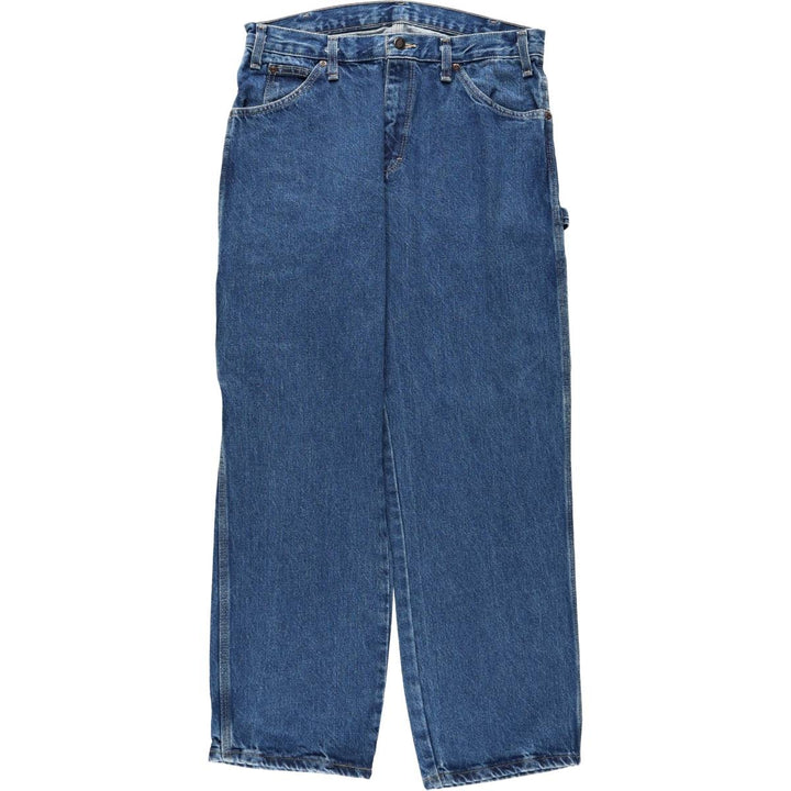 Dickies denim painter pants for men, equivalent to W33 unclear blue type Vintage Second Hand