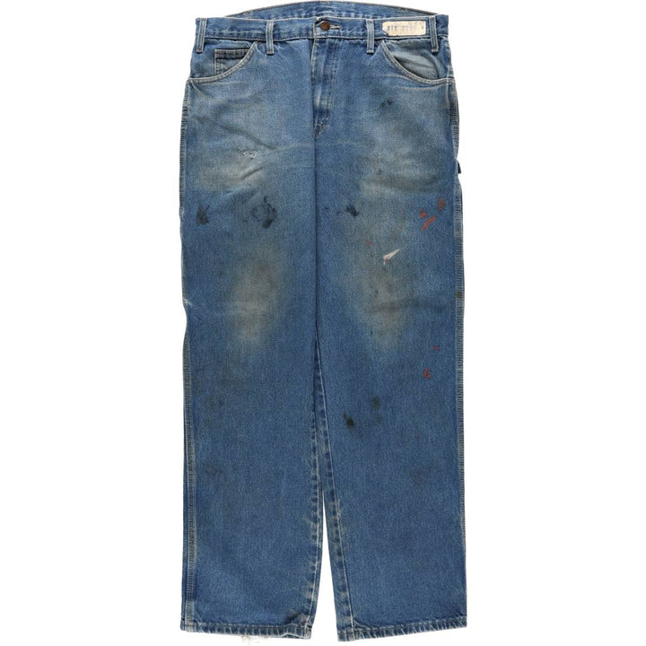 Dickies denim painter pants for men, equivalent to W35 cotton blue type Vintage Second Hand