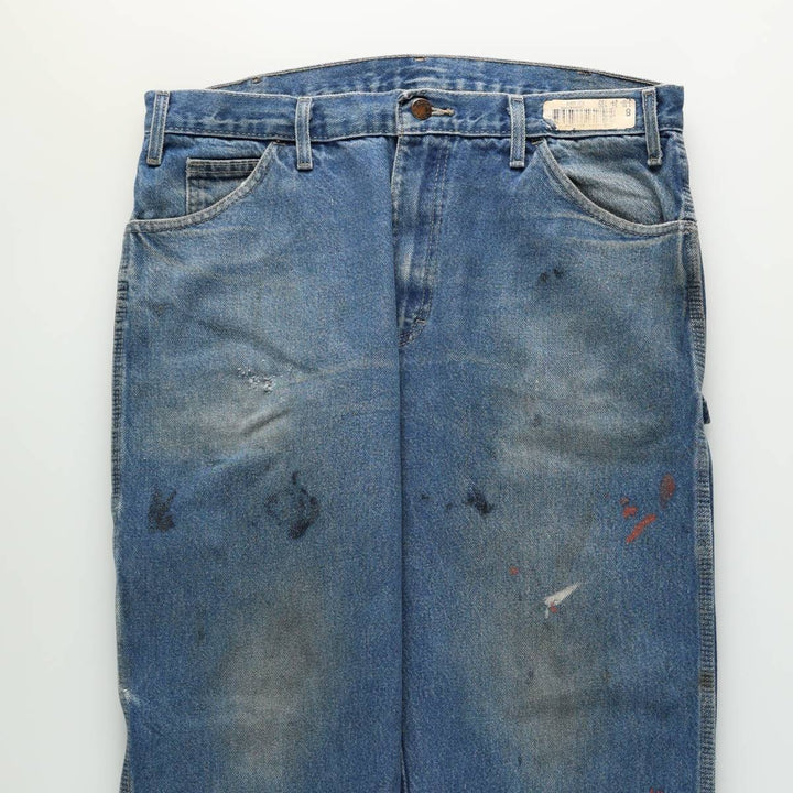 Dickies denim painter pants for men, equivalent to W35 cotton blue type Vintage Second Hand