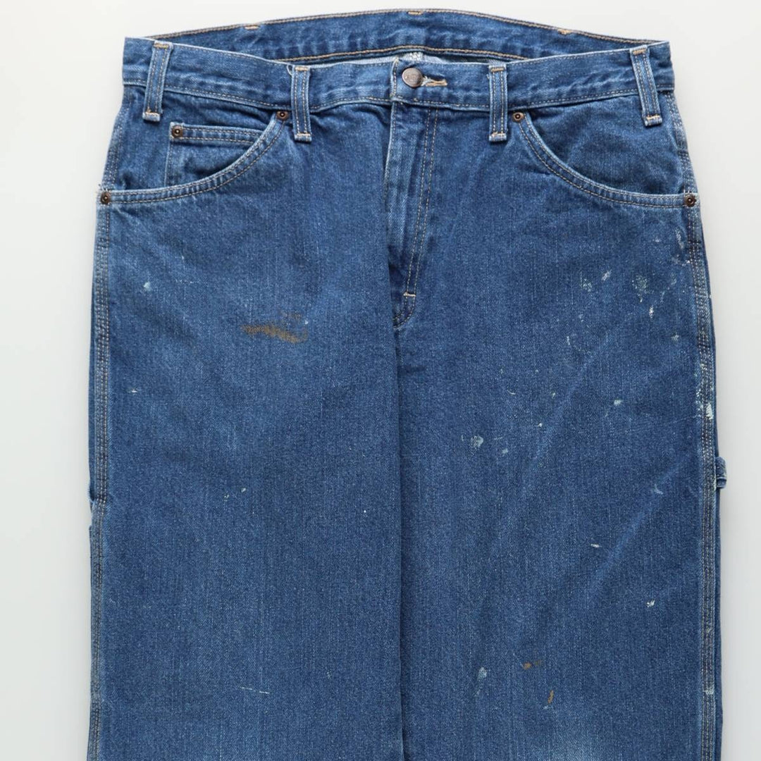 Dickies denim painter pants for men, equivalent to W34 cotton blue type Vintage Second Hand