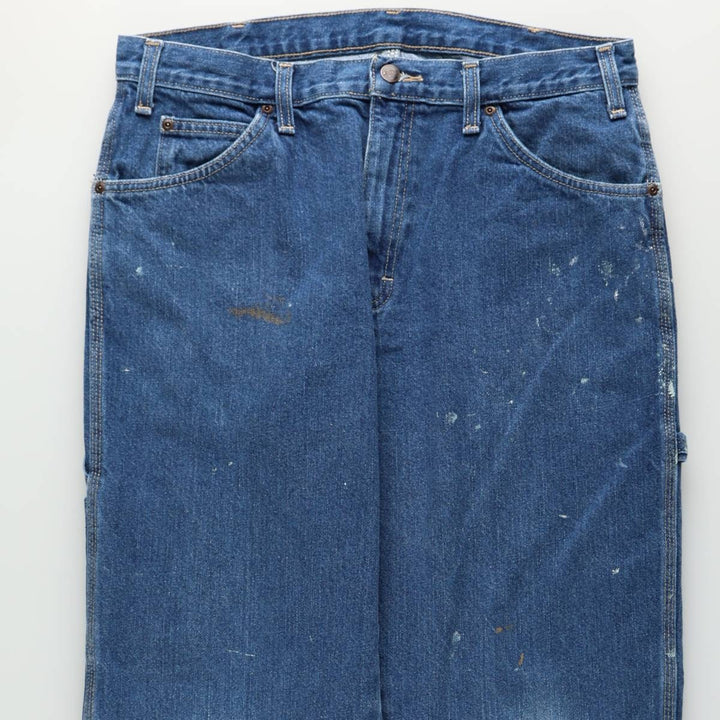 Dickies denim painter pants for men, equivalent to W34 cotton blue type Vintage Second Hand