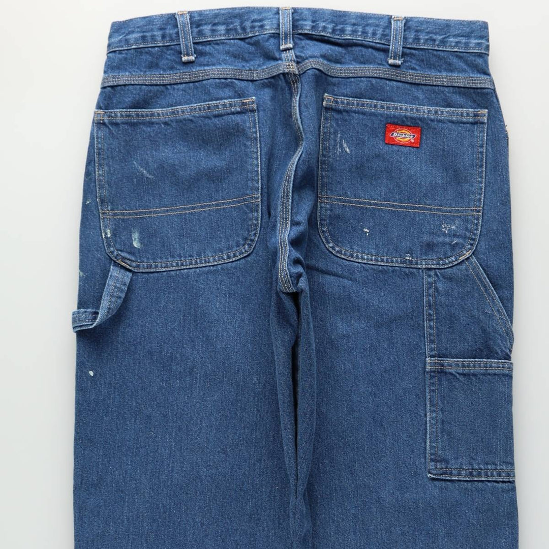 Dickies denim painter pants for men, equivalent to W34 cotton blue type Vintage Second Hand