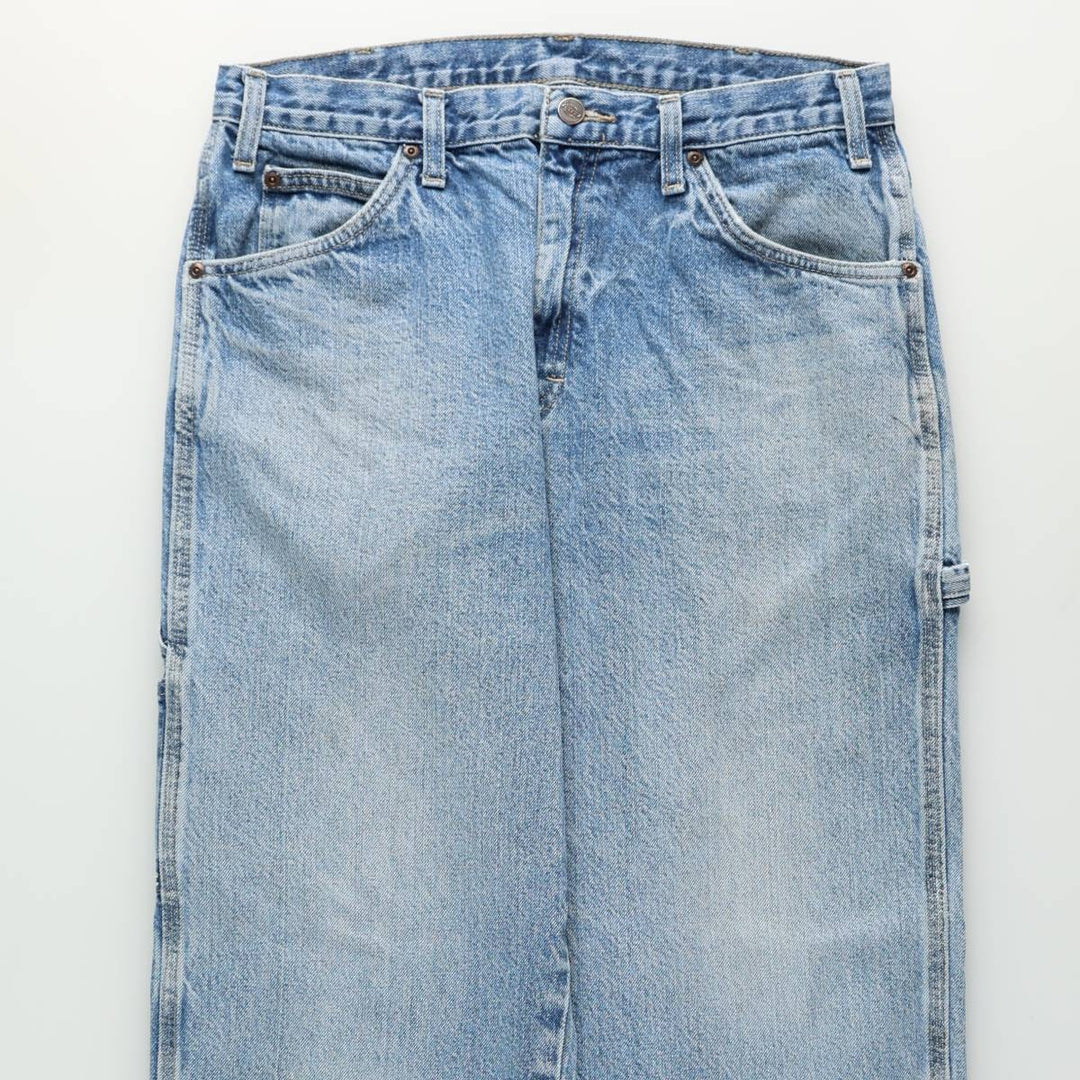 Dickies denim painter pants for men, equivalent to W33 cotton blue type Vintage Second Hand
