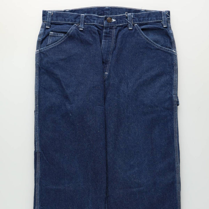 Dickies denim painter pants for men, equivalent to W34 unclear blue type Vintage Second Hand