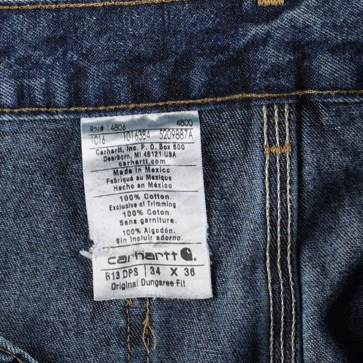 Carhartt Original Dungaree Fit Denim Painter Pants, Men's, W33 equivalent cotton blue type Vintage Second Hand