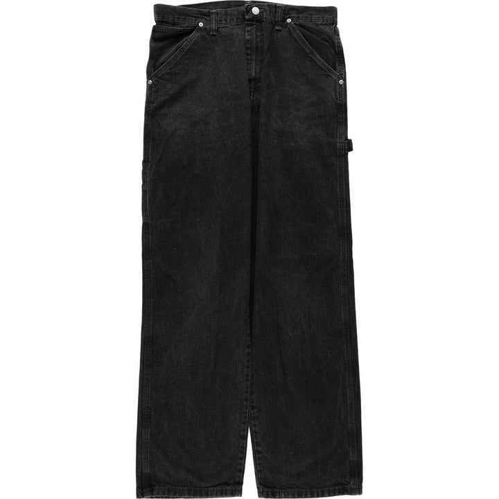 Wrangler Black Denim Painter Pants, Men's Size W33 (approx.) cotton black type Vintage Second Hand