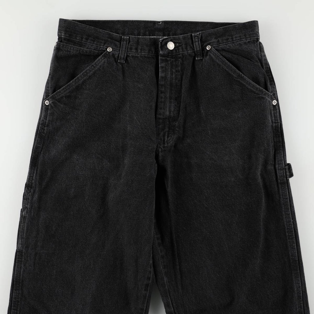 Wrangler Black Denim Painter Pants, Men's Size W33 (approx.) cotton black type Vintage Second Hand