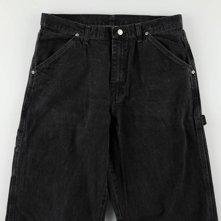 Wrangler Black Denim Painter Pants, Men's Size W33 (approx.) cotton black type Vintage Second Hand