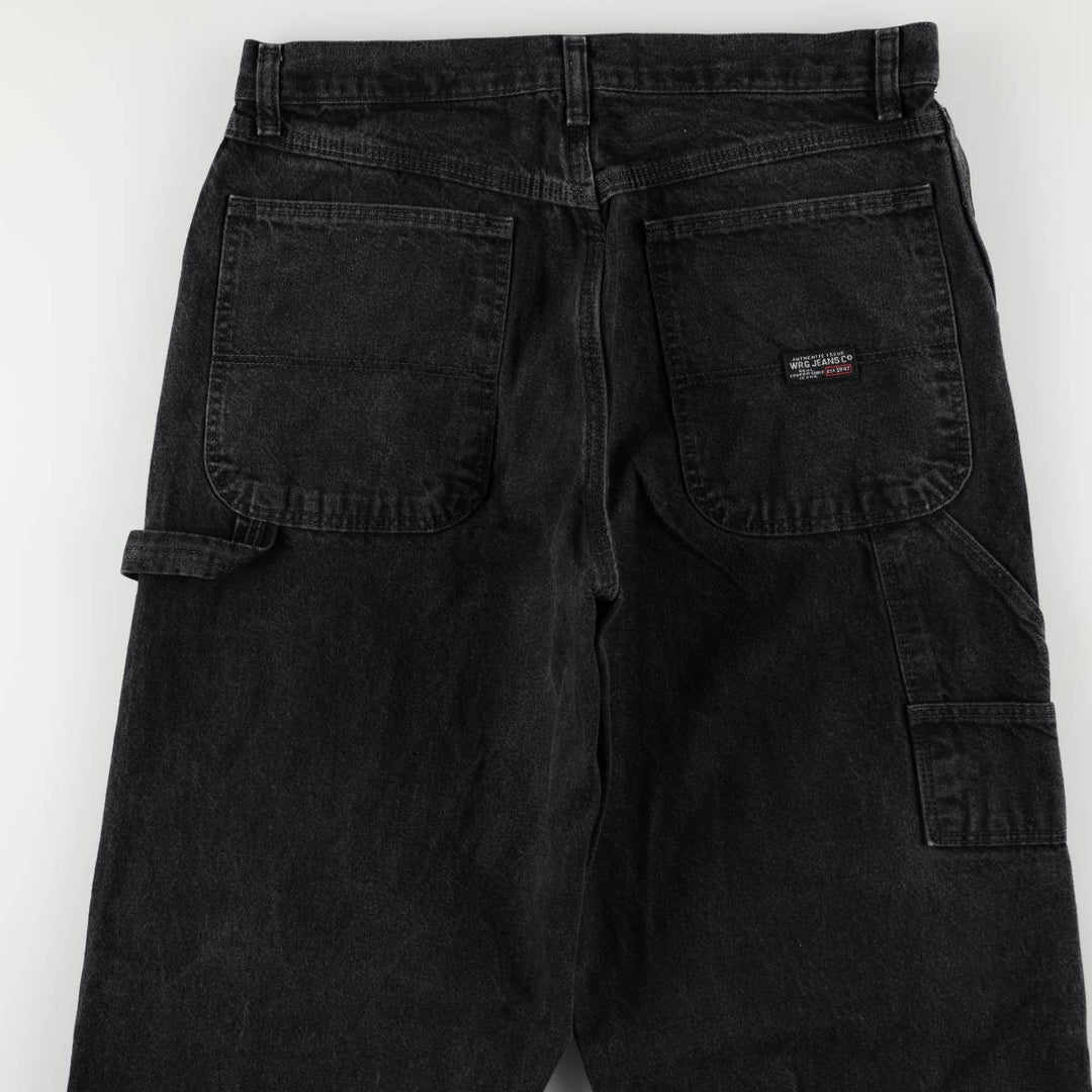 Wrangler Black Denim Painter Pants, Men's Size W33 (approx.) cotton black type Vintage Second Hand