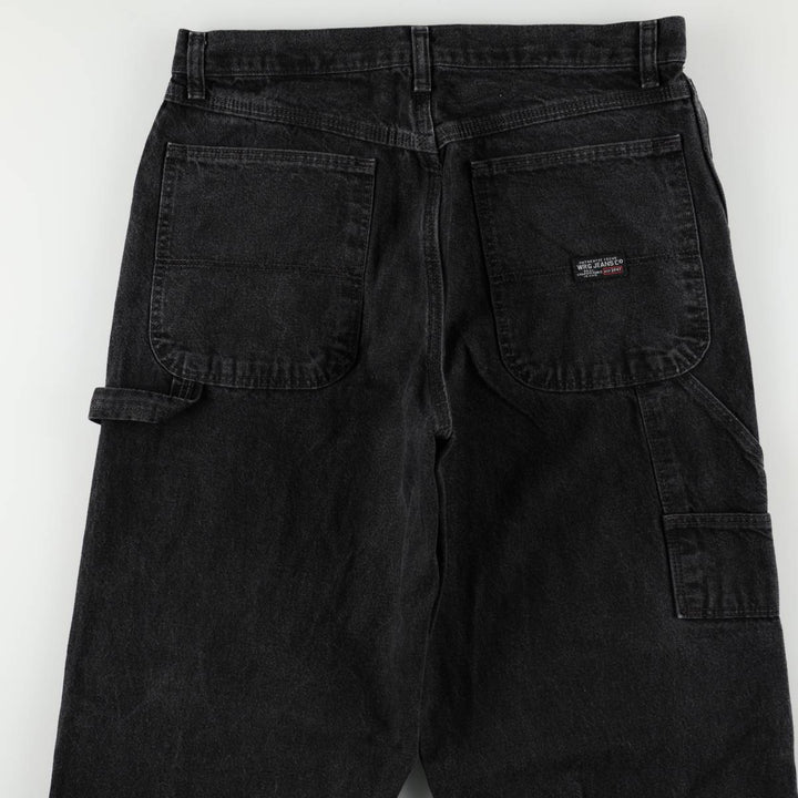 Wrangler Black Denim Painter Pants, Men's Size W33 (approx.) cotton black type Vintage Second Hand