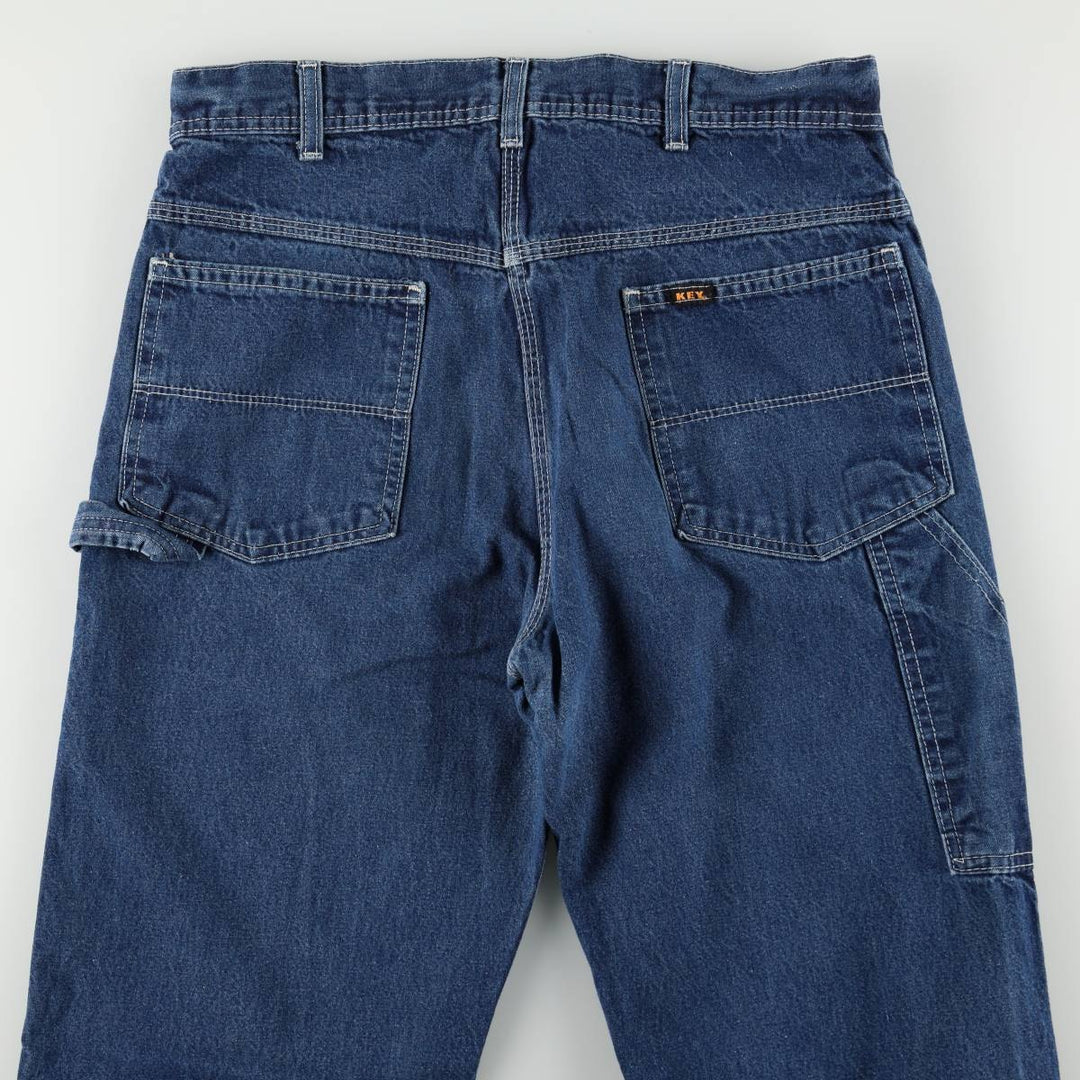 Key Denim Painter Pants, Men's W32 (approx.), Vintage cotton blue type Vintage Second Hand