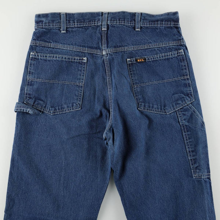 Key Denim Painter Pants, Men's W32 (approx.), Vintage cotton blue type Vintage Second Hand
