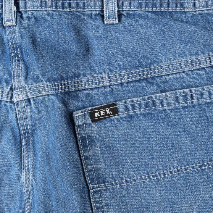 Key Denim Painter Pants, Men's W32 (approx.), Vintage cotton blue type Vintage Second Hand