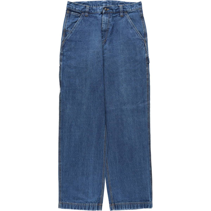 90s-00'S LLBean denim painter pants, men's size W32 (approx.) cotton blue type Vintage Second Hand