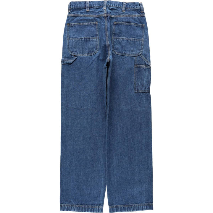 90s-00'S LLBean denim painter pants, men's size W32 (approx.) cotton blue type Vintage Second Hand