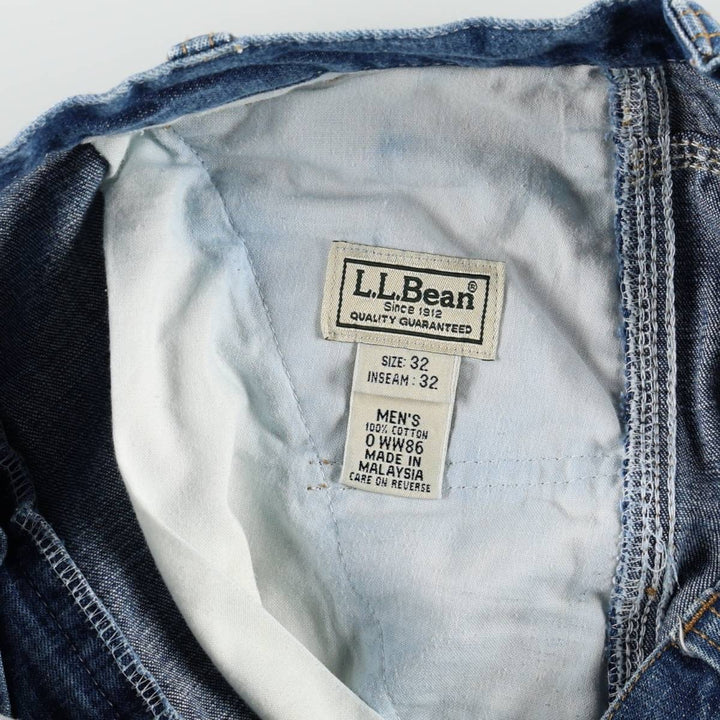 90s-00'S LLBean denim painter pants, men's size W32 (approx.) cotton blue type Vintage Second Hand