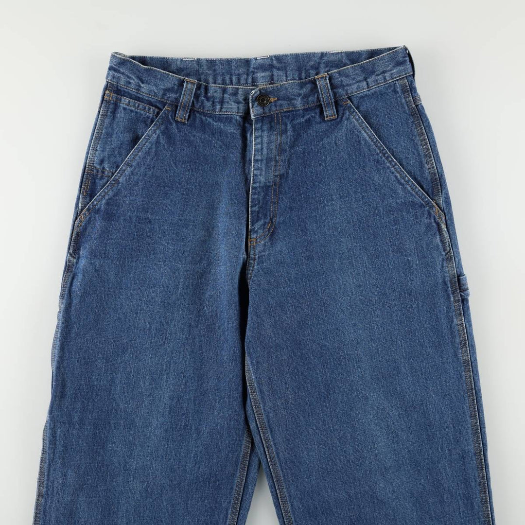 90s-00'S LLBean denim painter pants, men's size W32 (approx.) cotton blue type Vintage Second Hand