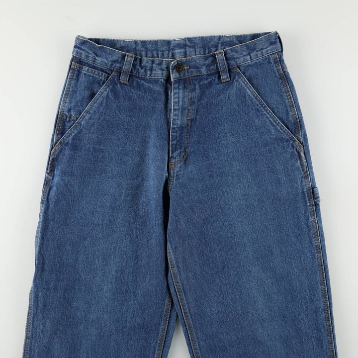 90s-00'S LLBean denim painter pants, men's size W32 (approx.) cotton blue type Vintage Second Hand