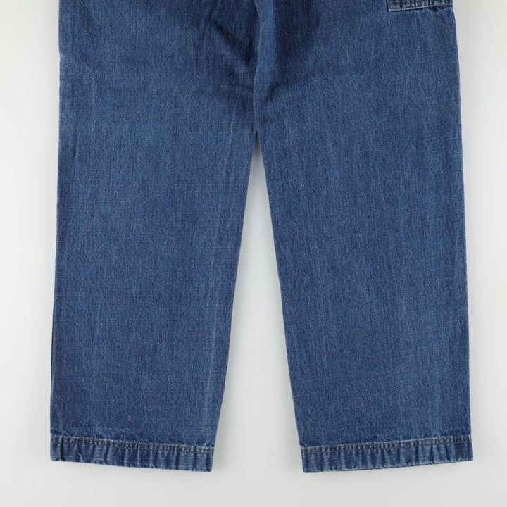 90s-00'S LLBean denim painter pants, men's size W32 (approx.) cotton blue type Vintage Second Hand