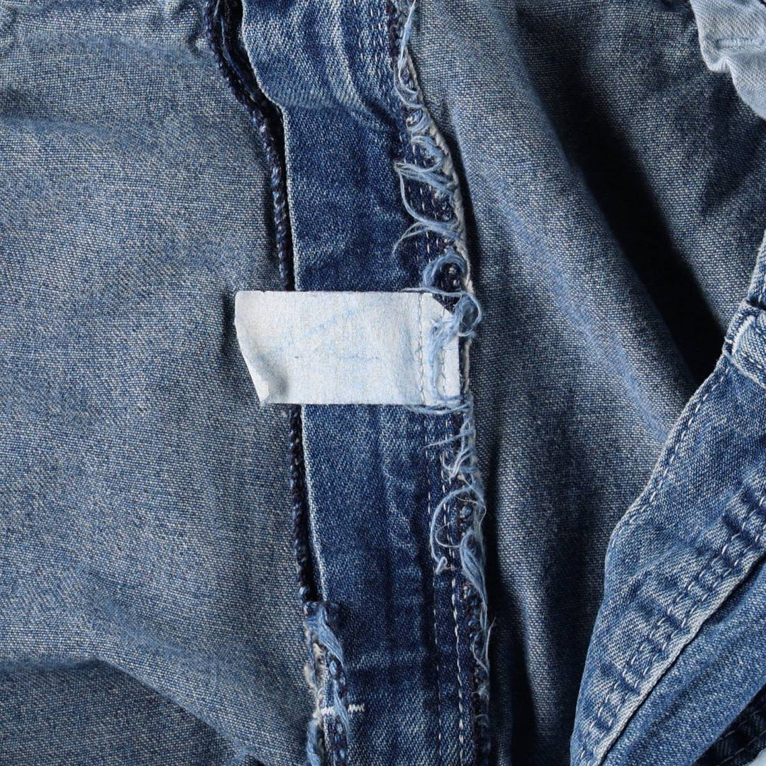 80s-90'S HW Carter and Sons Ringer Denim Painter Pants, Made in USA, Men's W36 (approx.), Vintage unclear blue type Vintage Second Hand