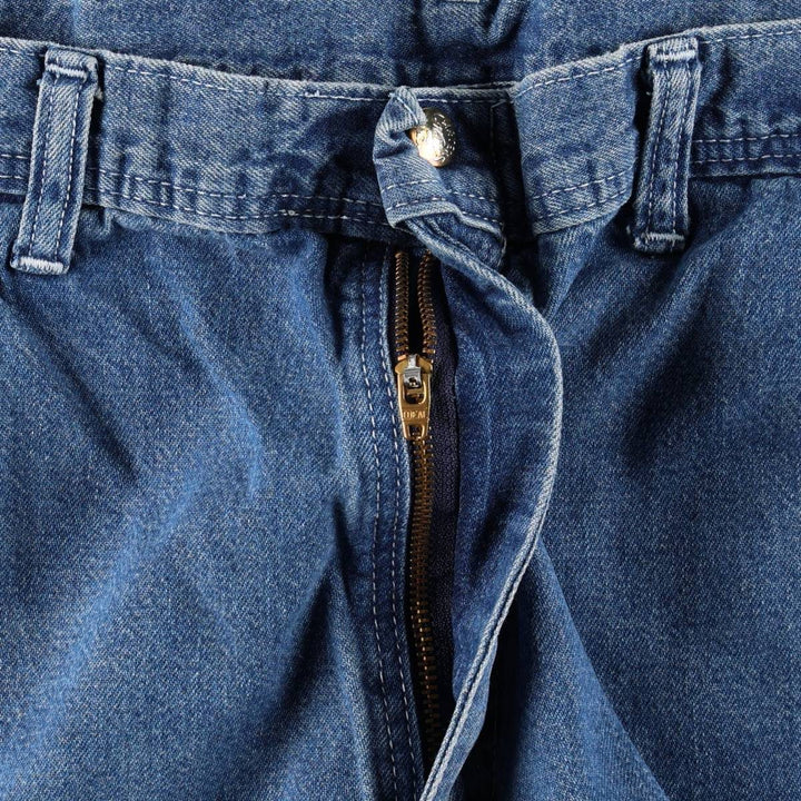80s-90'S HW Carter and Sons Ringer Denim Painter Pants, Made in USA, Men's W36 (approx.), Vintage unclear blue type Vintage Second Hand