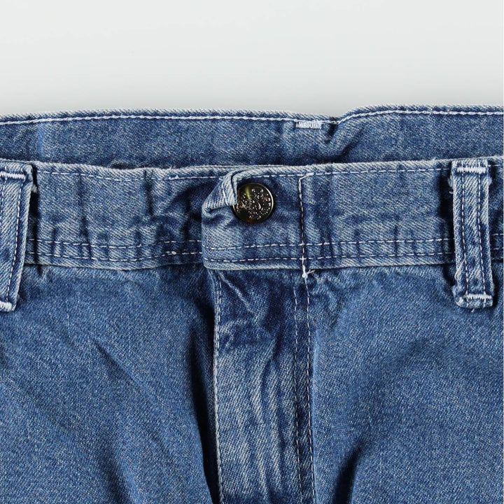 80s-90'S HW Carter and Sons Ringer Denim Painter Pants, Made in USA, Men's W36 (approx.), Vintage unclear blue type Vintage Second Hand